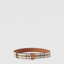 버버리 남성 체크 레더 TB 벨트 - Burberry Mens Check Leather TB Belt - bel656x