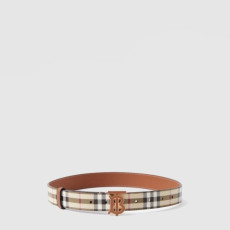 버버리 남성 체크 레더 TB 벨트 - Burberry Mens Check Leather TB Belt - bel656x