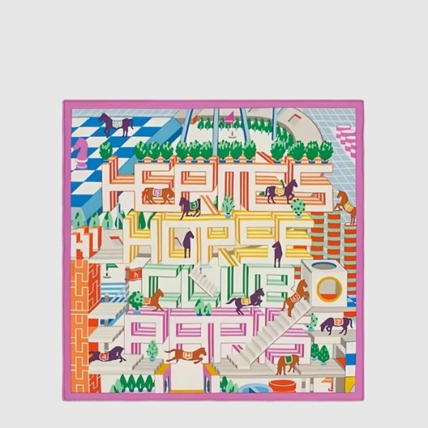에르메스 여성 홀스 클럽 디테일 스카프 - Hermes Womens Horse Club Detail Scarf - acc8219x