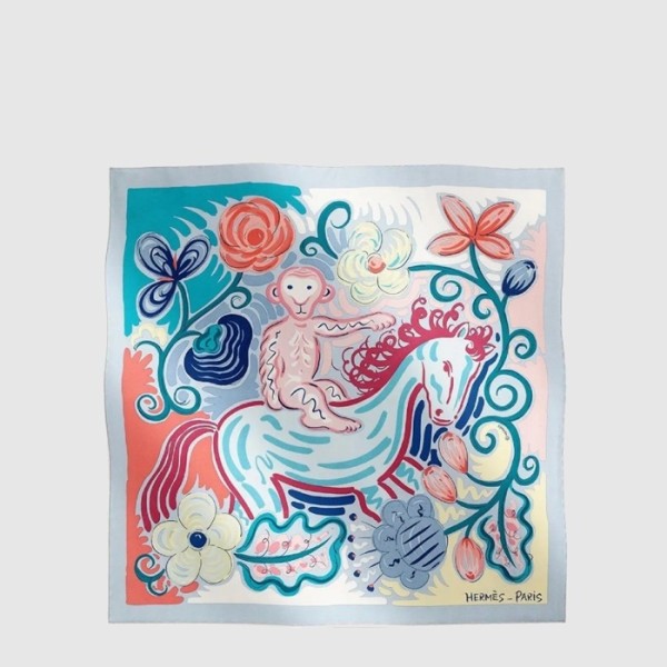에르메스 여성 실크 르 슈발 드 카즈미 스카프 - Hermes Womens Le Cheval de Kazumi Scarf - acc8221x