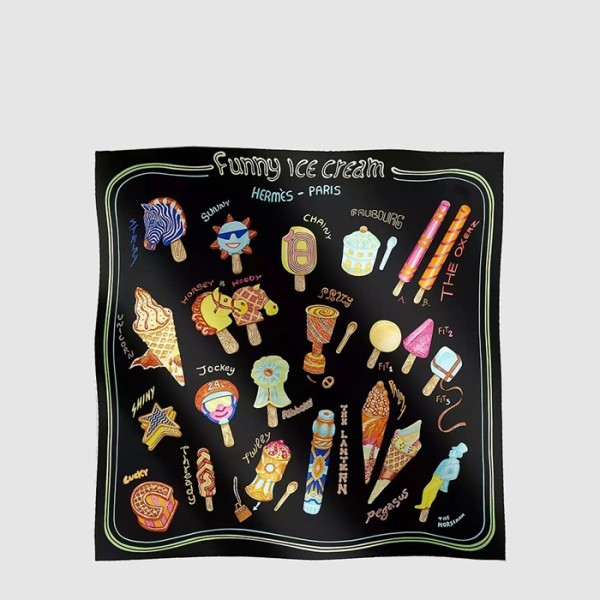 에르메스 여성 퍼니 아이스크림 스카프 - Hermes Womens Funny Ice Cream scarf - acc8274x