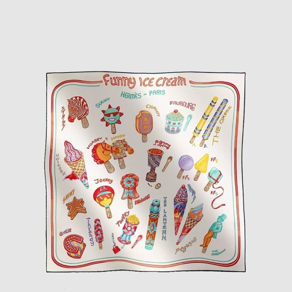 에르메스 여성 퍼니 아이스크림 스카프 - Hermes Womens Funny Ice Cream scarf - acc8276x