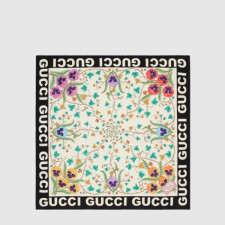 구찌 여성 GG 플라워 프린트 실크 스카프 - Gucci Womens Flower Print Silk Scarf - acc8284x