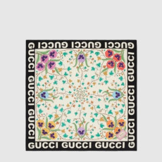 구찌 여성 GG 플라워 프린트 실크 스카프 - Gucci Womens Flower Print Silk Scarf - acc8284x