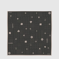 샤넬 여성 미니어처 심볼 자카드 스퀘어 스카프 - Chanel Womens Miniature Symbol Jacquard Square Scarf - acc8358x