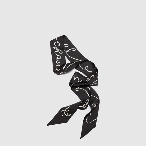 샤넬 여성 로고 실크 트윌리 - Chanel Womens Logo Silk Twilly - acc8381x