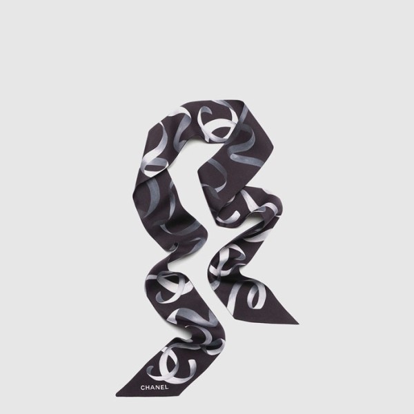 샤넬 여성 빅 CC 로고 프린트 트윌리 - Chanel Womens Big CC Logo Print Silk Twilly - acc8382x