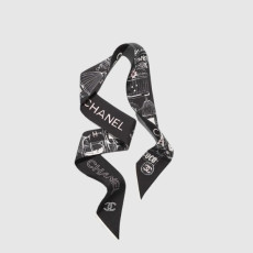샤넬 여성 버드케이지 프린트 실크 트윌리 - Chanel Womens Birdcage Print Silk Twilly - acc8389x