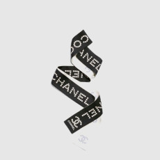 샤넬 여성 CC 로고 진주 실크 슬림 스카프 - Chanel Womens CC Logo Pearl Silk Slim Scarf - acc8340x