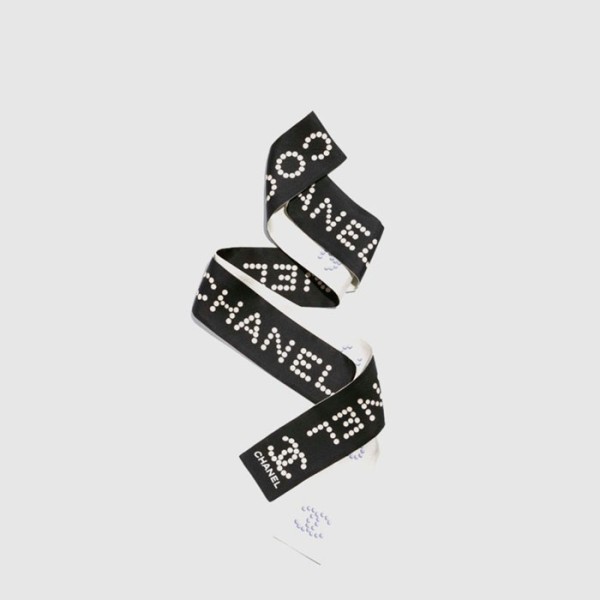 샤넬 여성 CC 로고 진주 실크 슬림 스카프 - Chanel Womens CC Logo Pearl Silk Slim Scarf - acc8340x