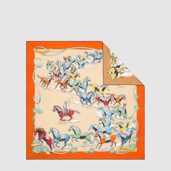 에르메스 여성 레 머스탱 II 더블 페이스 스카프 - Hermes Womens Les Mustangs II Double Face Scarf - acc8678x