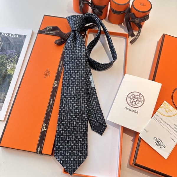 Hermes MENS  NECKTIE  BLACK  -에르메스 남성용 넥타이 HE0005