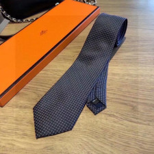 HERMES   MENS  NECKTIE  BLACK  -  에르메스 남성용 넥타이 블랙 HER00003