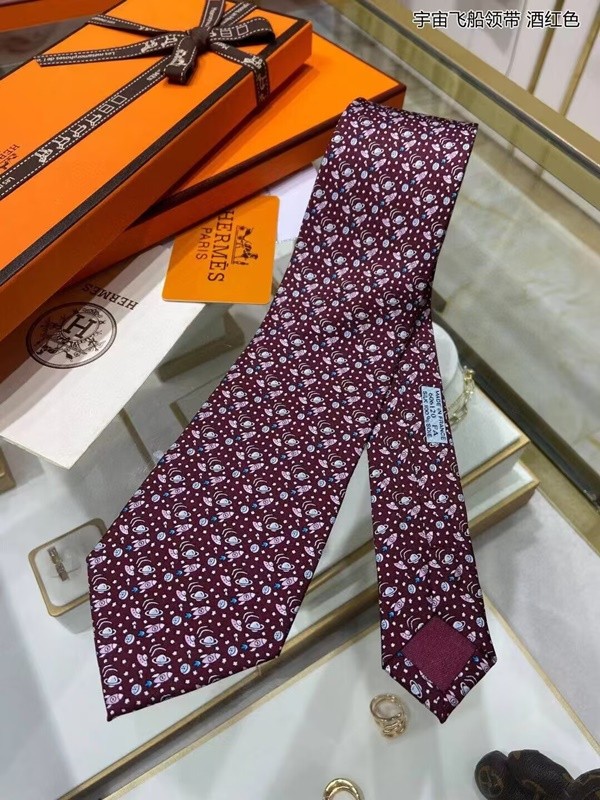 HERMES  MENS  NECKTIE RED  -  에르메스 남성용 넥타이 레드 herr0002