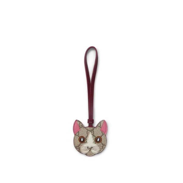 구찌 남/녀 GG 엠블럼 캔버스 고양이 백 참 키체인 - Gucci Unisex Emblem Canvas Key Ring - acc5773x