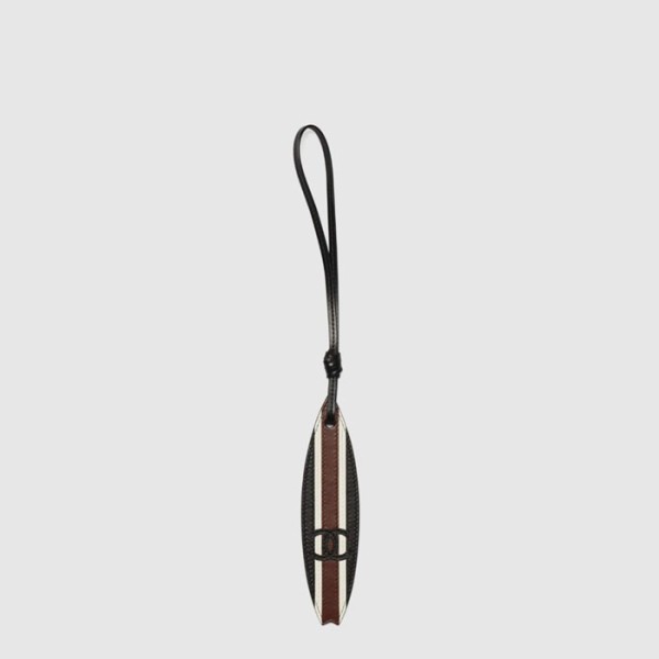샤넬 남/녀 서프 보드 스트라이프 가죽 백참 - Chanel Unisex Surfboard Stripe Leather Bag Charm - acc8352x